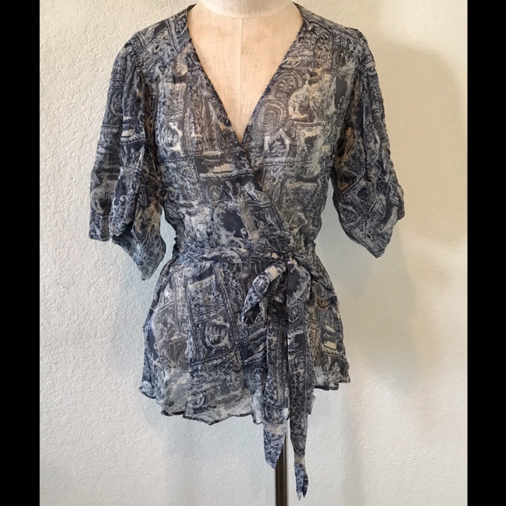 BCBG Max Azria Wrap Blouse, size M, 100% Silk